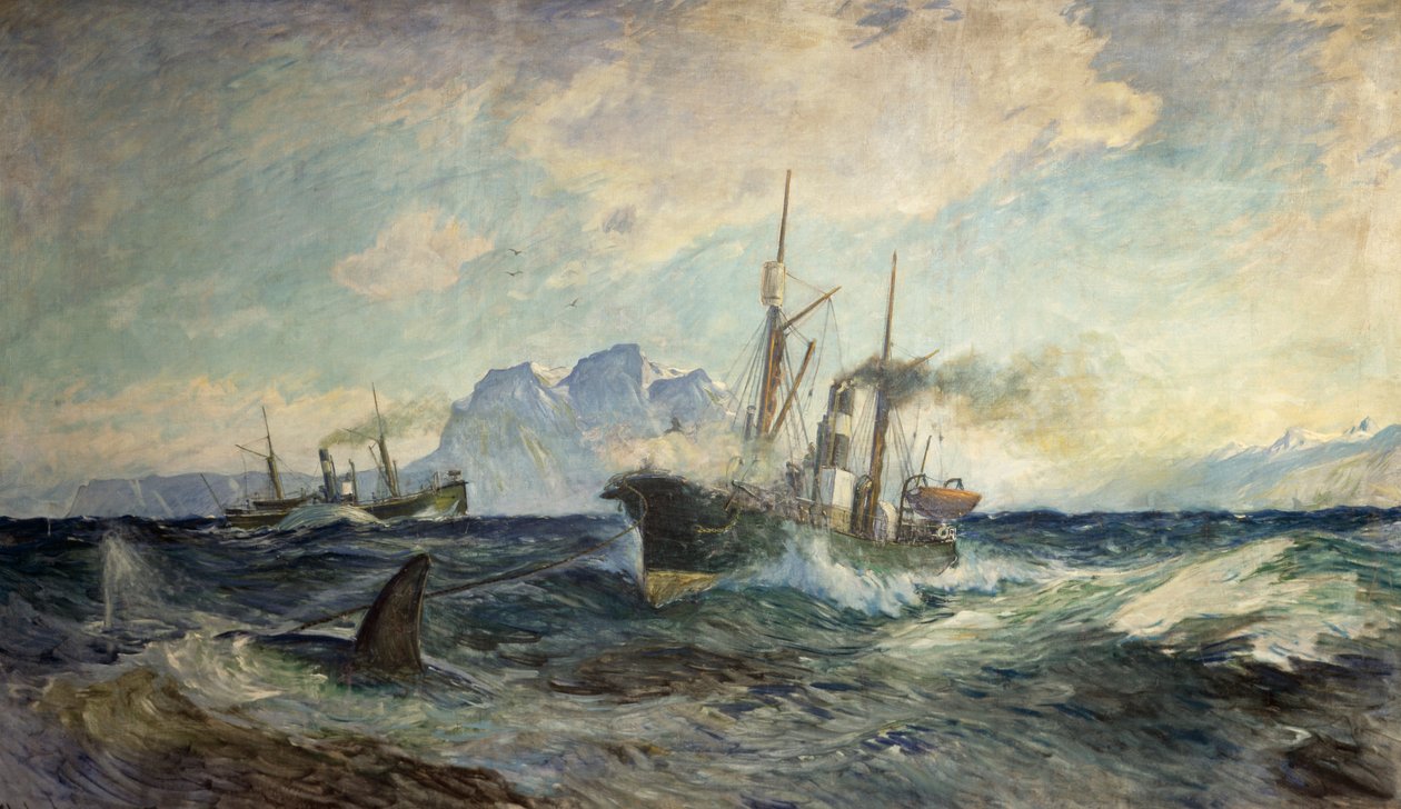 Duncan Grey ja Nancy Grey taistelussa valaan kanssa tekijältä Thorolf Holmboe