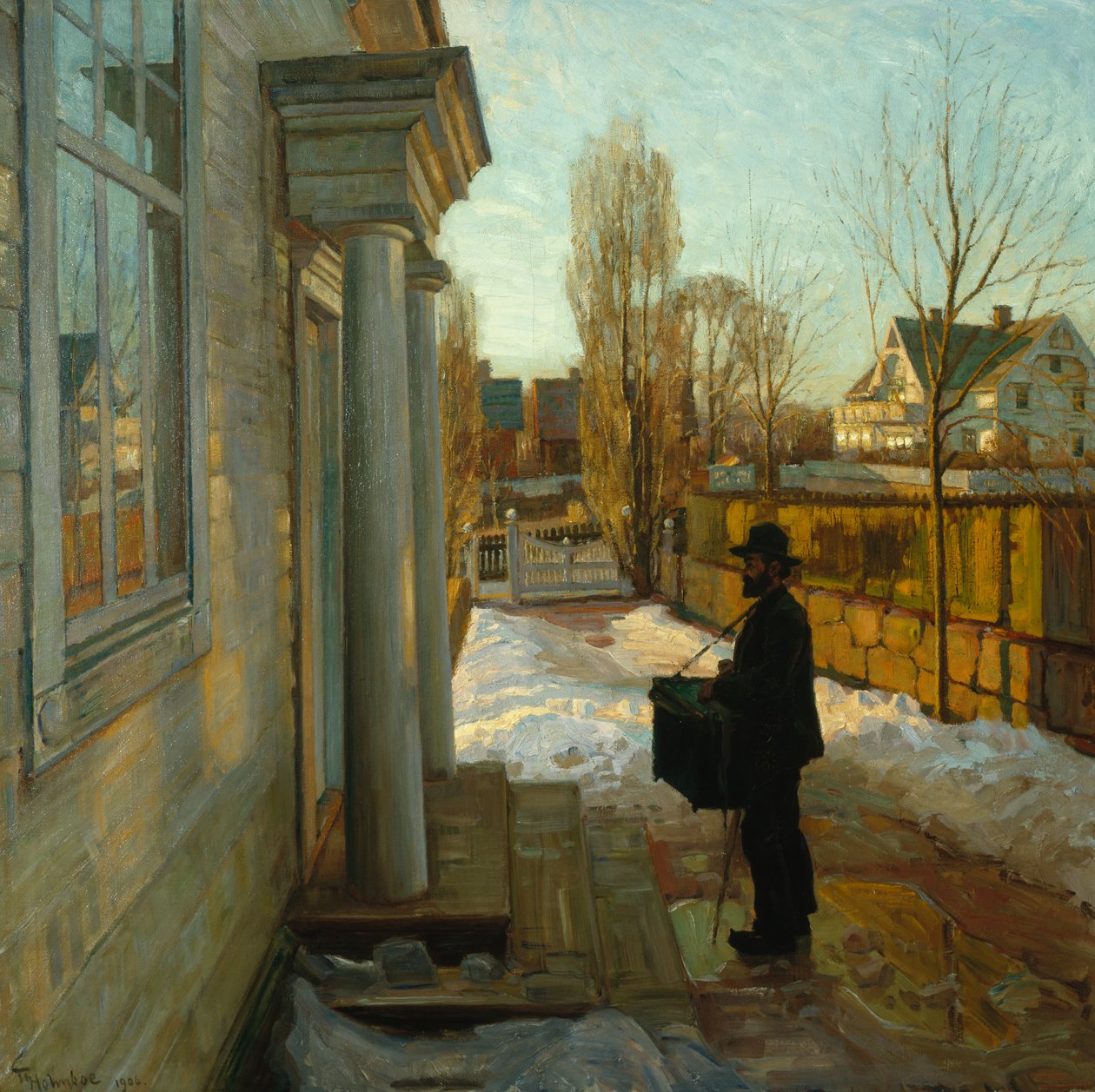 Nimetön (Organ Grinder) 1906 (öljy kankaalle) tekijältä Thorolf Holmboe