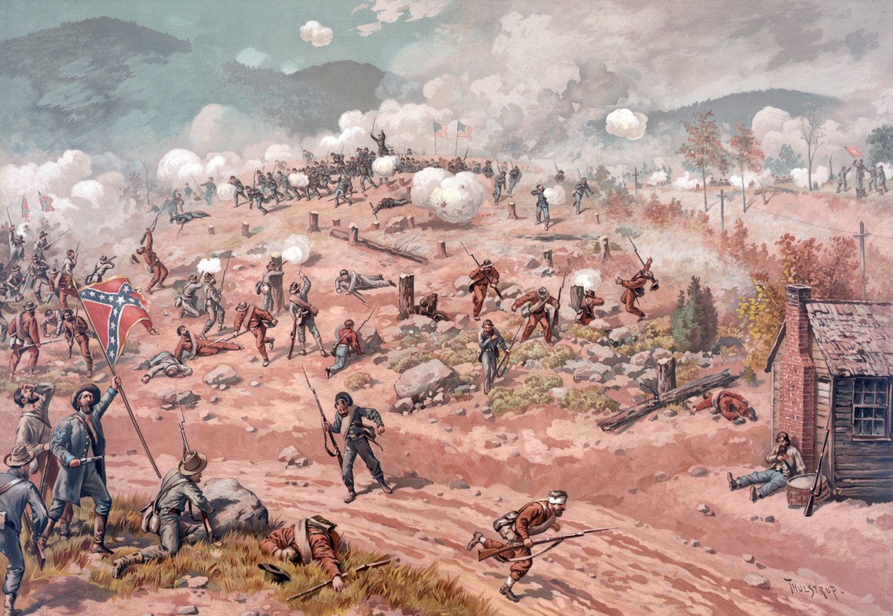 Battle of Allatoona Pass, pub. L Prang & Co., 1886 tekijältä Thure de Thulstrup