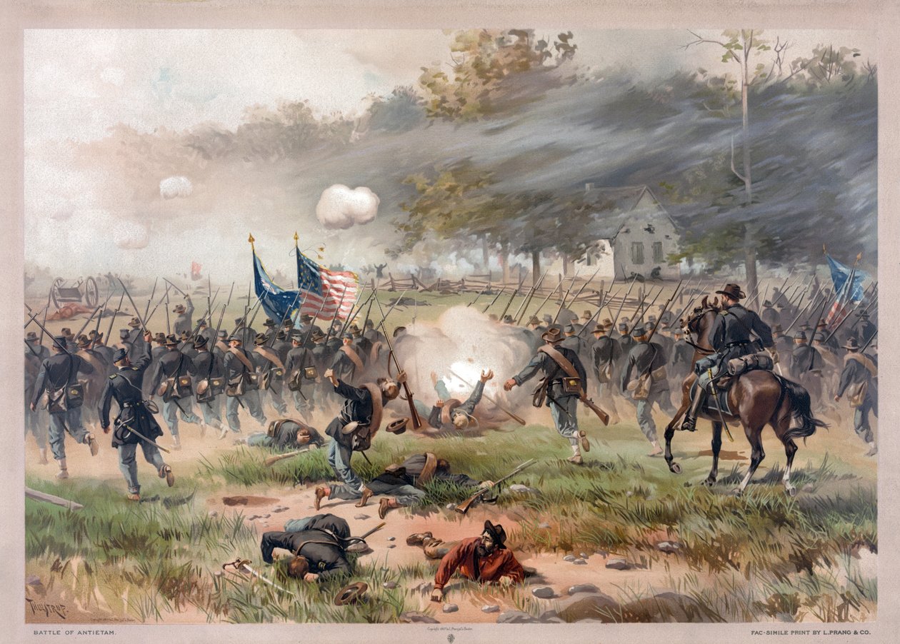 Antietamin taistelu, pubi. 1887 tekijältä Thure de Thulstrup