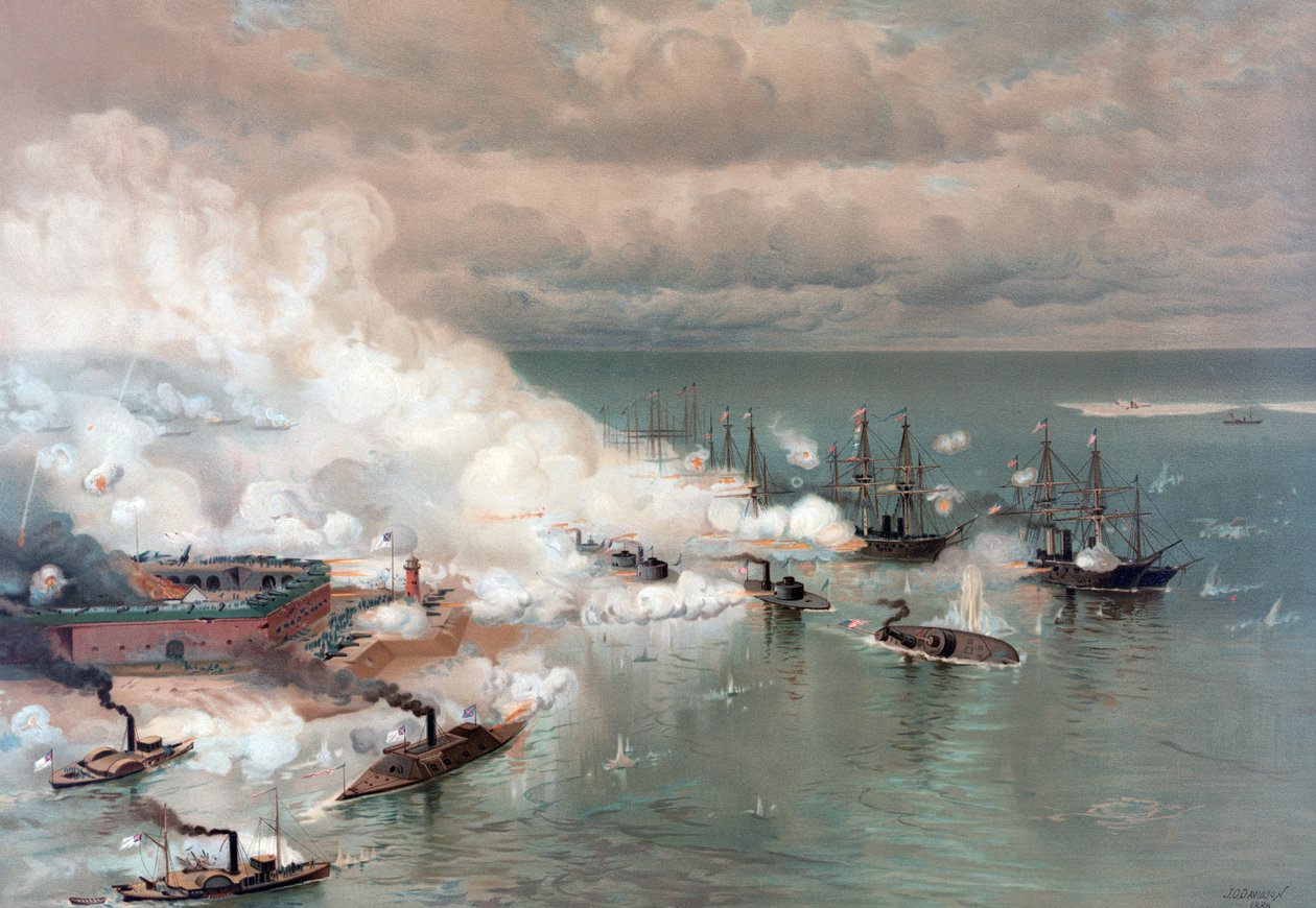 Battle of Mobile Bay, pubi L Prang & Co. tekijältä Thure de Thulstrup