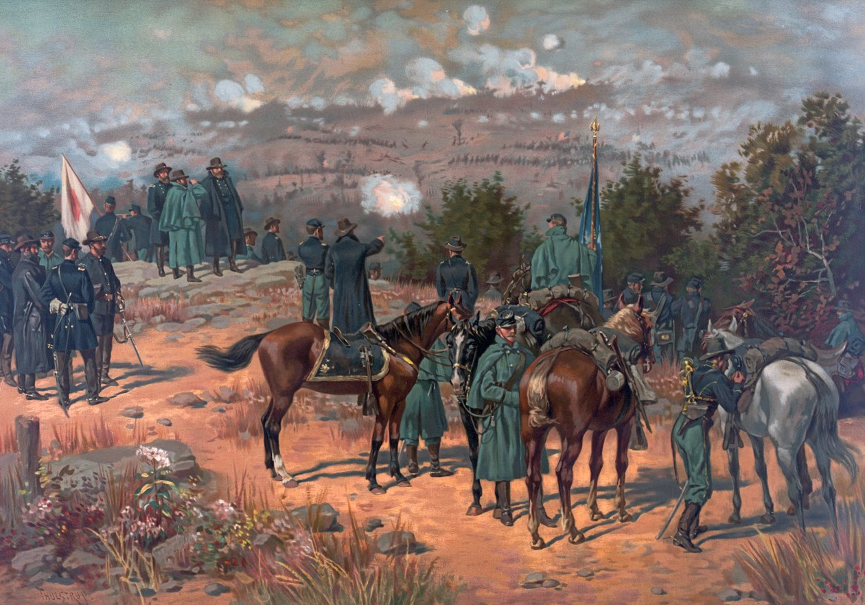 Chattanoogan taistelu, pubi. L Prang & Co., 1886 tekijältä Thure de Thulstrup