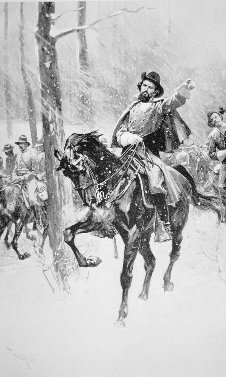 Kenraali Nathan Bedford Forrestin muotokuva (litho) tekijältä Thure de Thulstrup