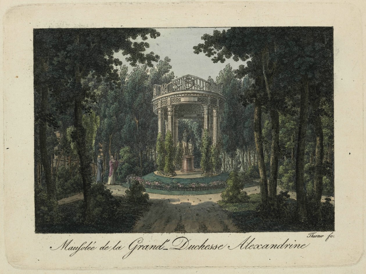 Suurherttuatar Alexandra Pavlovnan muistomerkki Pavlovskissa, 1810-luku. tekijältä Thurner