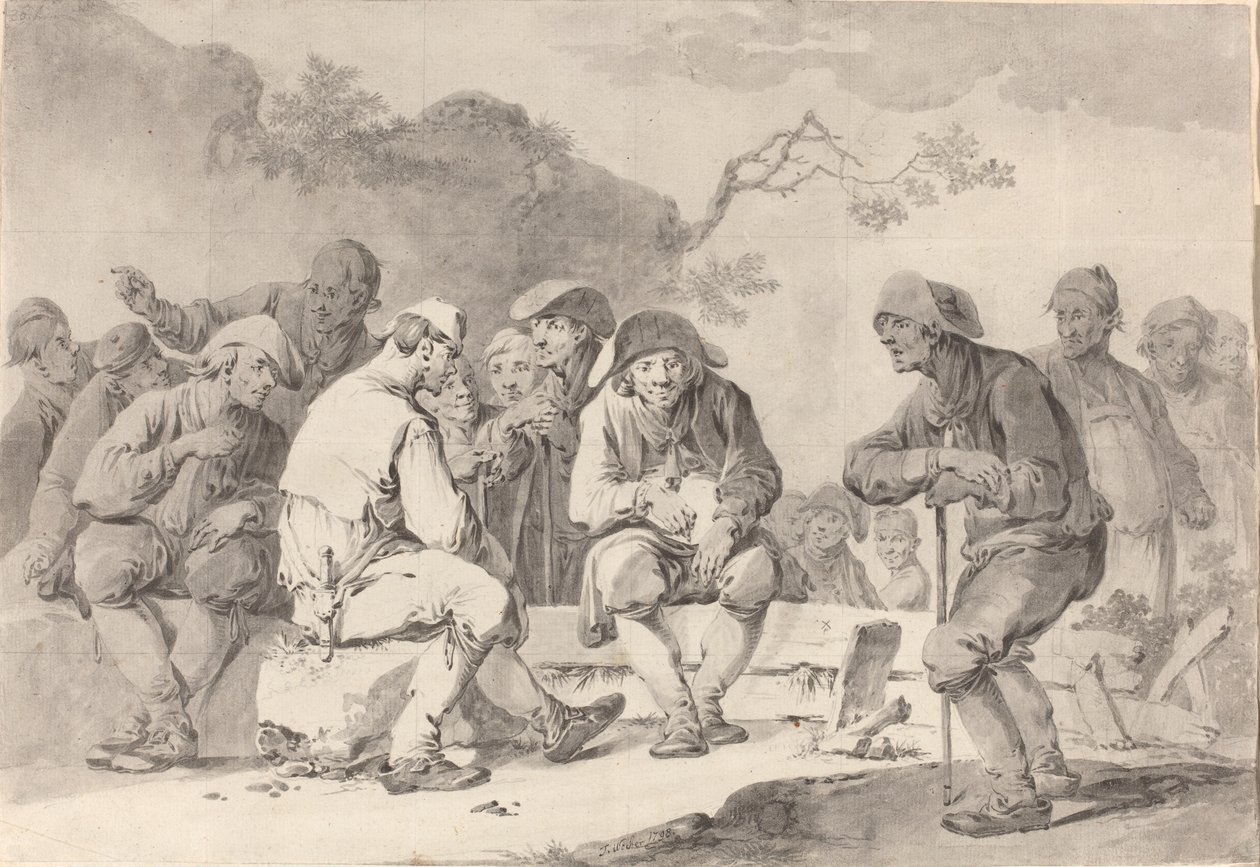 Appenzellin omakuva maataiteella, 1798 ((grafiitti harmaalla pesulla) tekijältä Tiberius Dominikus Wocher