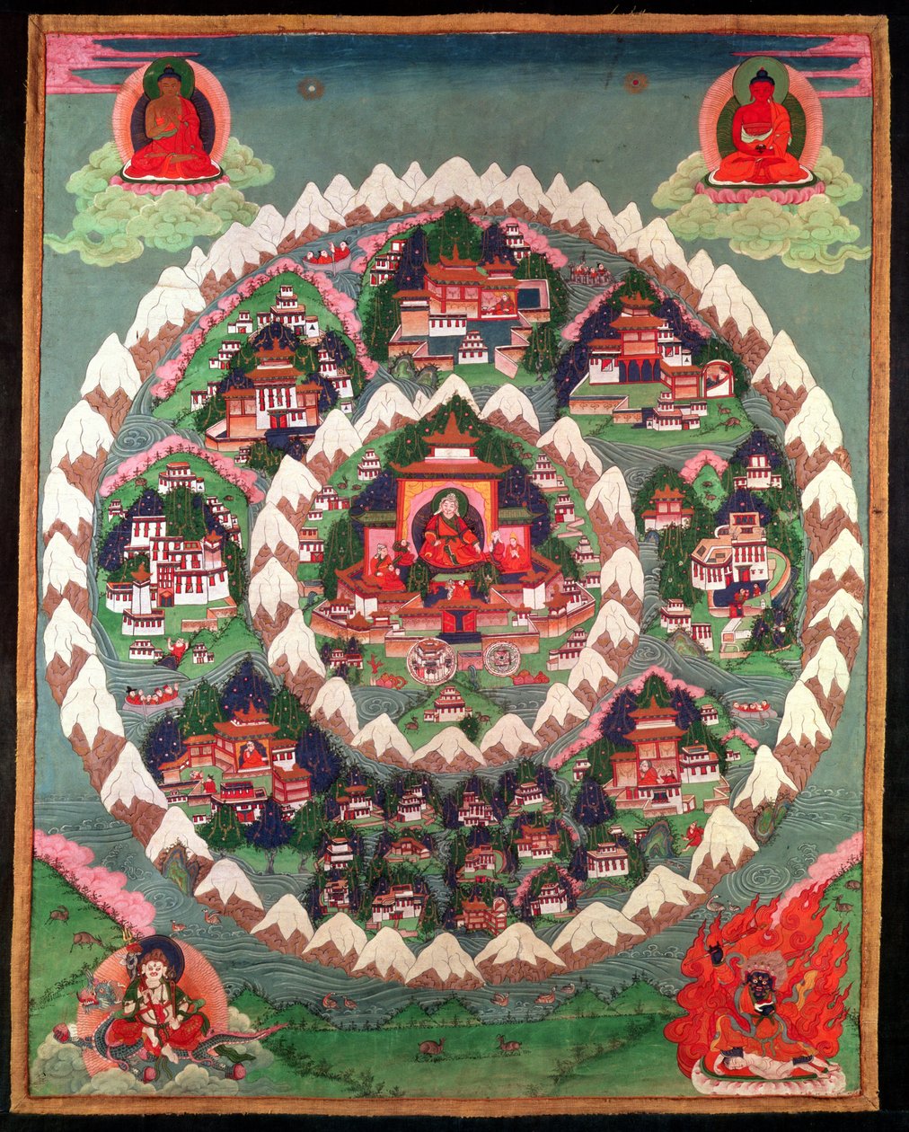 Shambhalan paratiisi, Tiibetin lippu (maalattu silkki) tekijältä Tibetan School