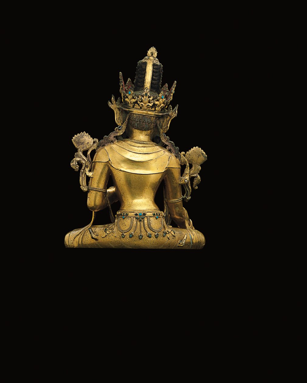 Avalokiteshvaran keisarillinen hahmo (katso myös 474250-474254) (kullattua pronssia) tekijältä Tibetan School