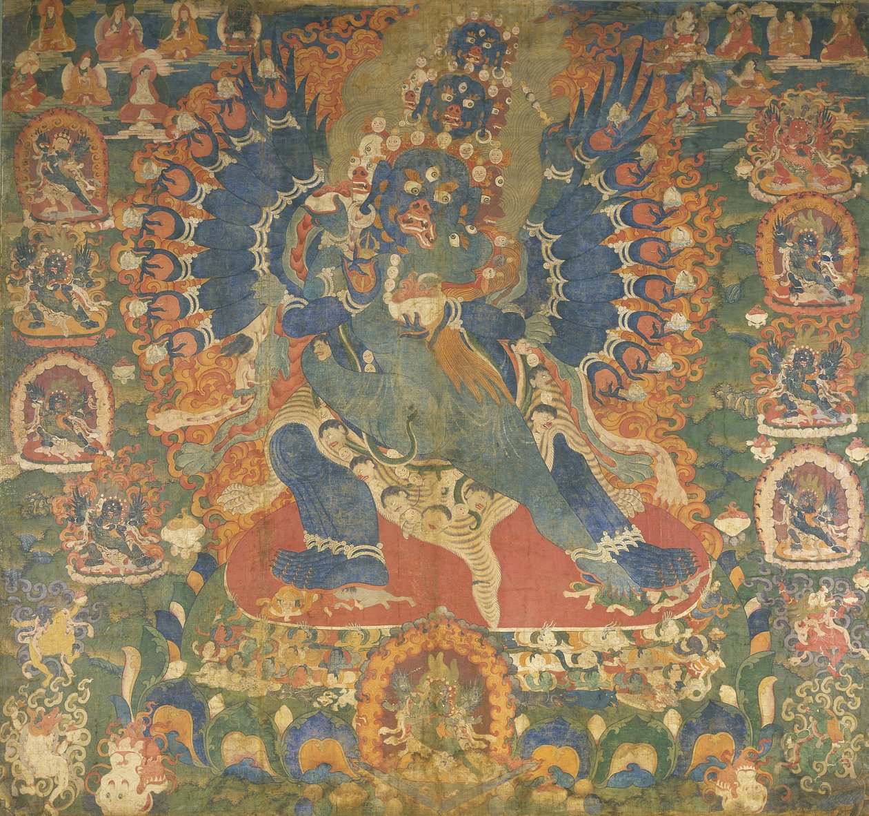 Mahottara Herukaa esittävä thangka tekijältä Tibetan School