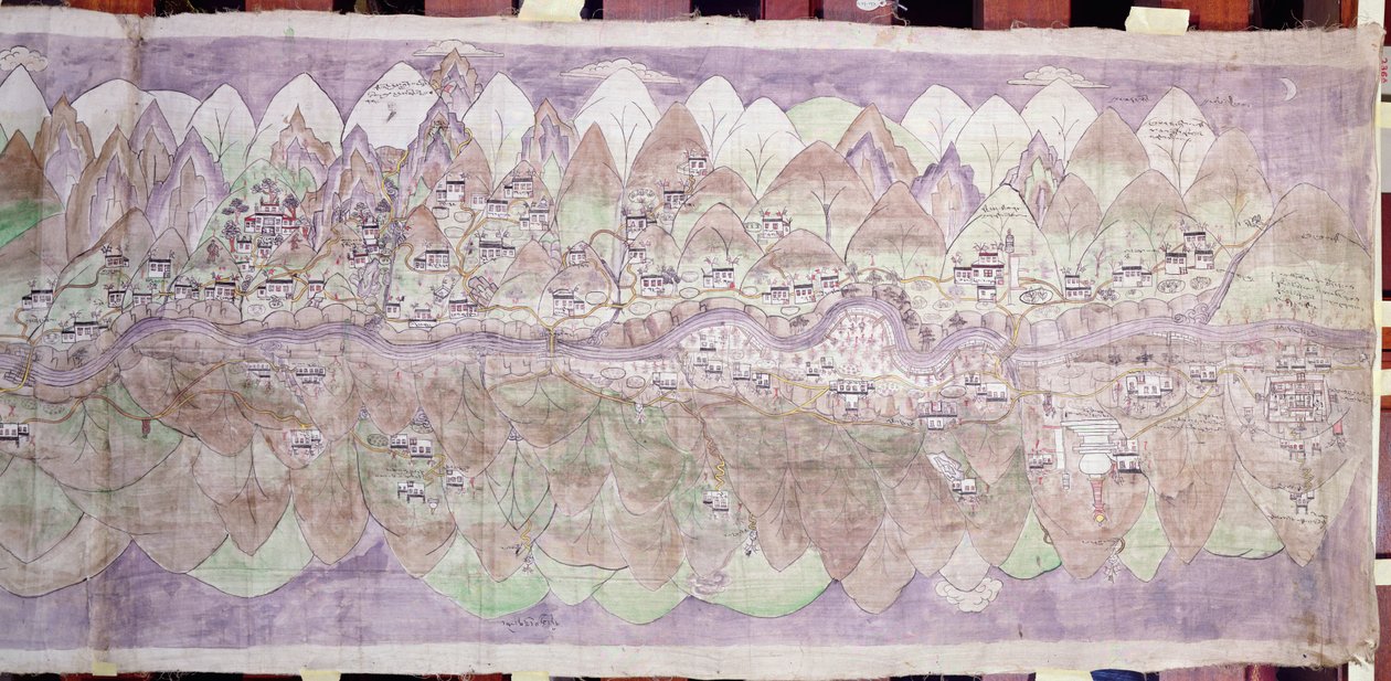 Tsari rongkorin kuupää (maalattu kangas) tekijältä Tibetan School