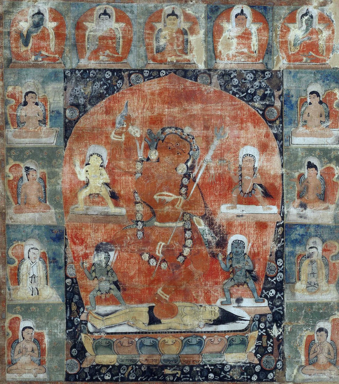 Tiibetin kulttuuri: Samvara Mandala (yksityiskohta). Thangka tekijältä Tibetan School