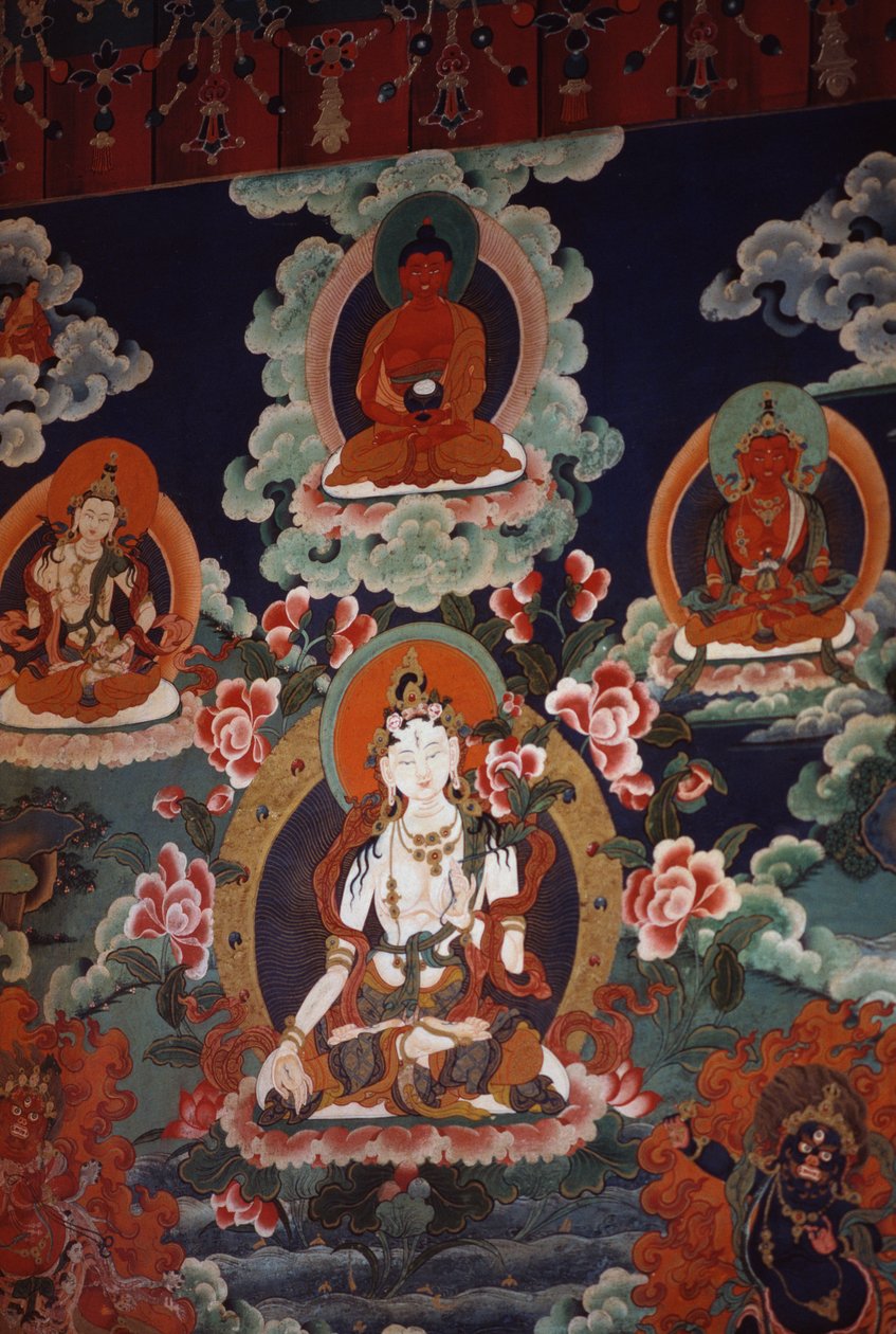 Seinämaalaukset, jotka kuvaavat jumalia, Potalan palatsi (Unescon maailmanperintökohde tekijältä Tibetan School