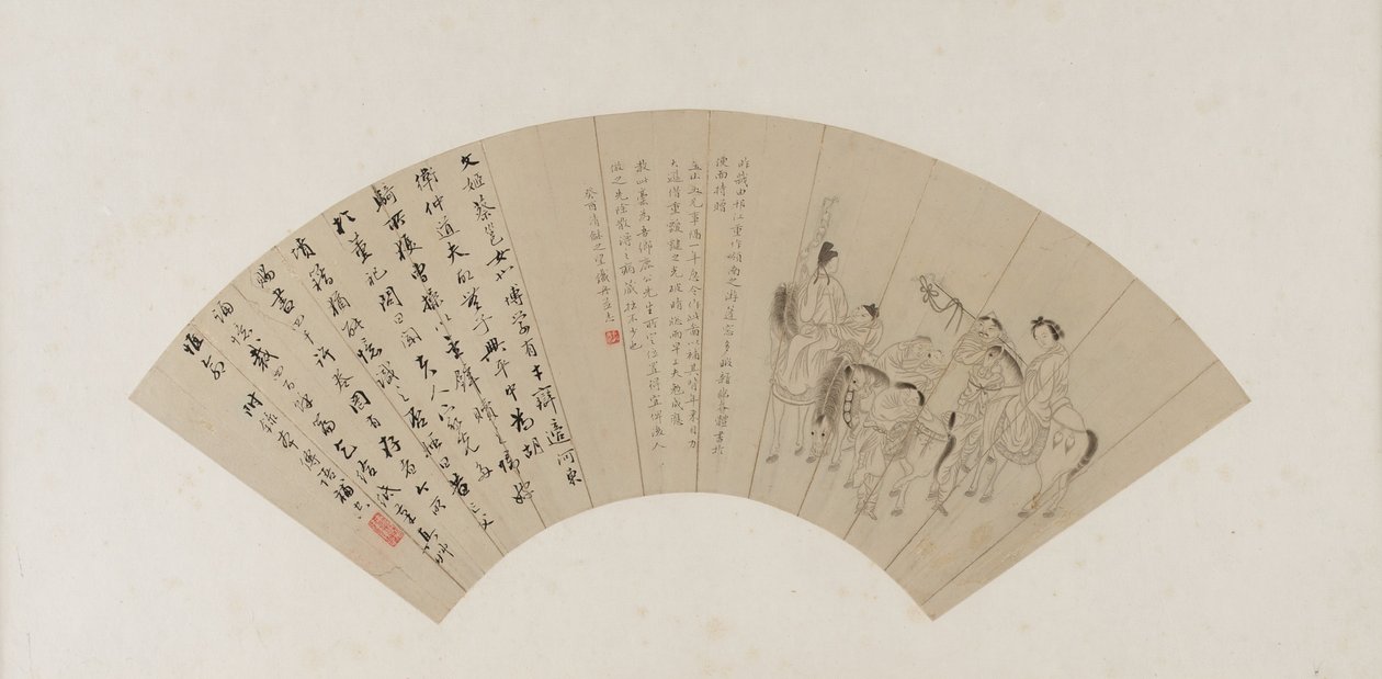Cai Wenji palaa Kiinaan, Qing-dynastiaan, luultavasti 1813 (muste paperilla) tekijältä Tiezhou