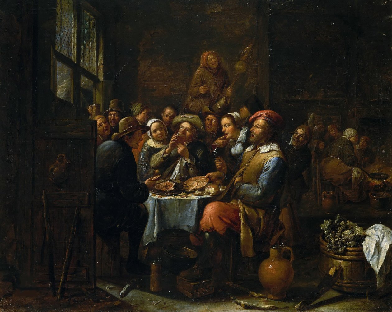 Tavernan sisustus, n. 1650-1660. tekijältä Tilborgh
