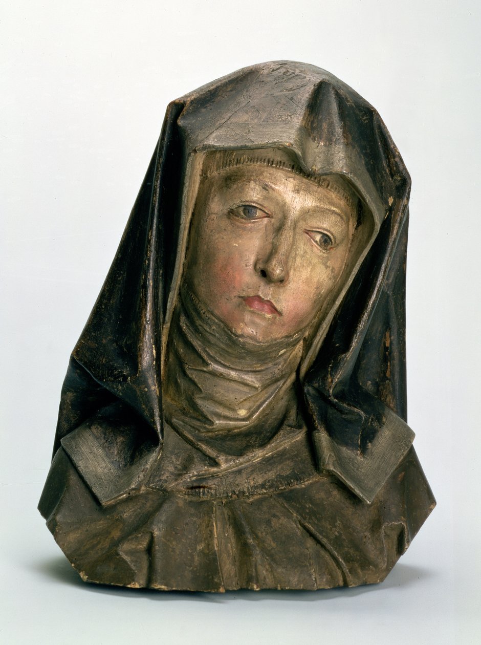 Pyhän Annan pää, 1500-10 (maalattu puu) tekijältä Tilman Riemenschneider