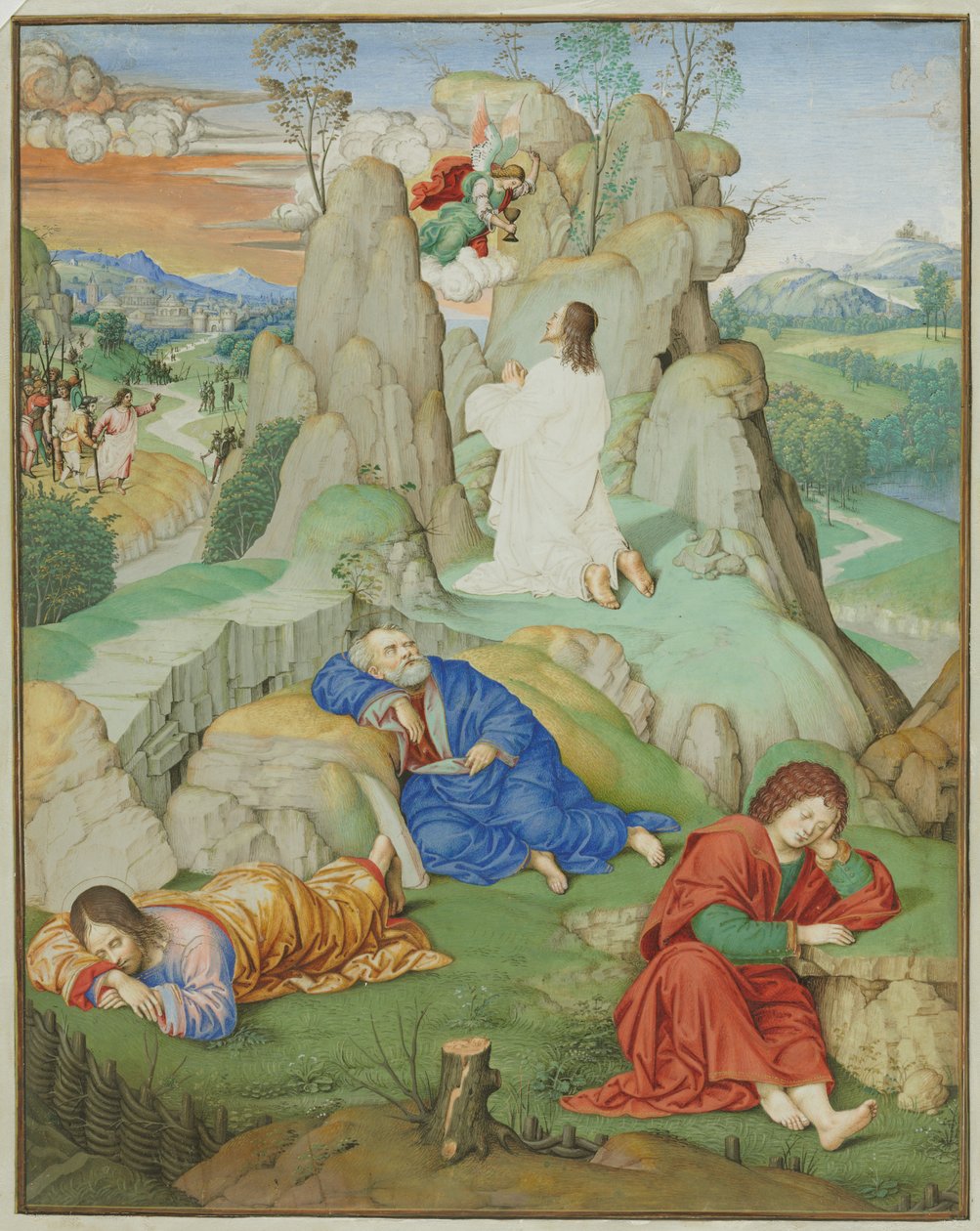 Koko sivun miniatyyri: Agony in the Garden, 1490-1500. tekijältä Timoteo Viti