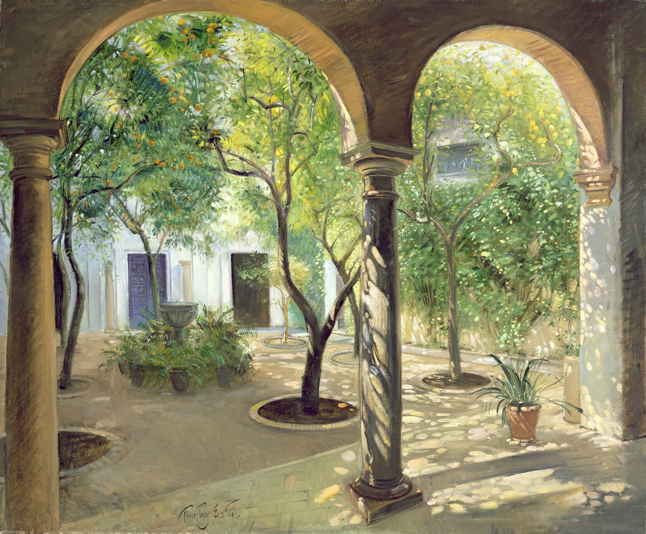 Varjostettu sisäpiha, Viannan palatsi, Cordoba tekijältä Timothy Easton