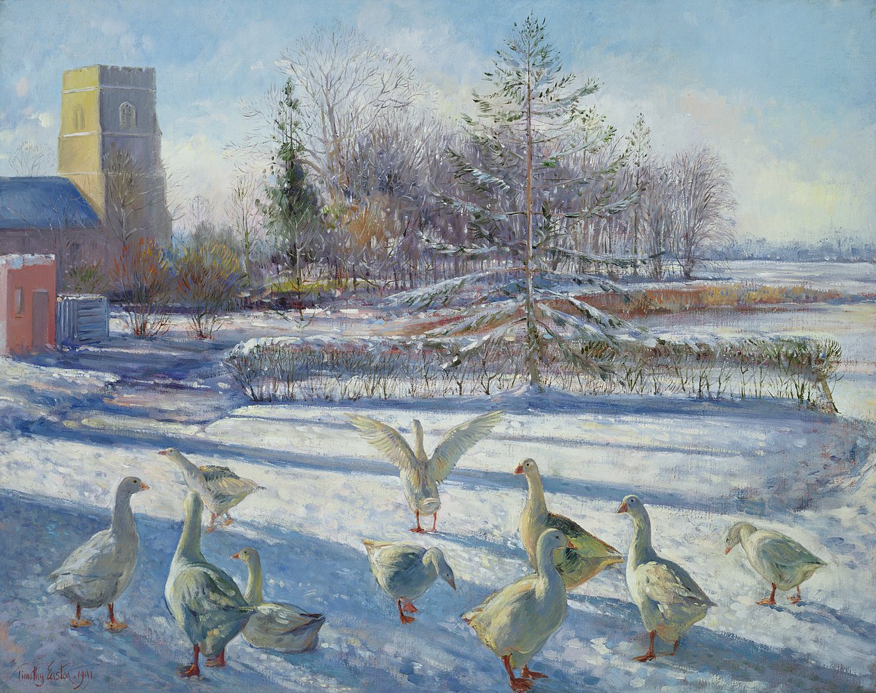 Lumihanhet, talviaamu tekijältä Timothy Easton