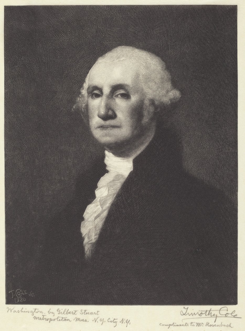 Washington tekijältä Timothy Cole after Gilbert Stuart