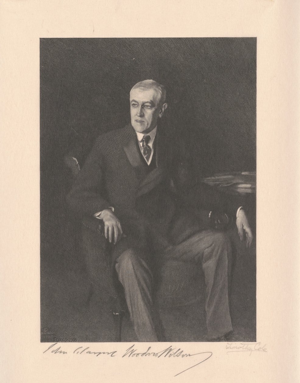 Woodrow Wilson tekijältä Timothy Cole, after John Singer Sargent
