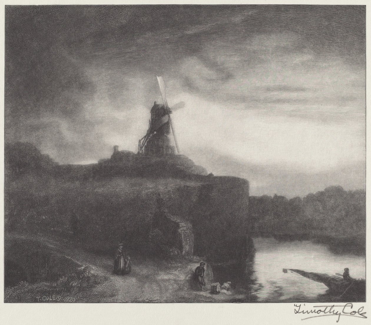 Mylly tekijältä Timothy Cole after Rembrandt van Rijn