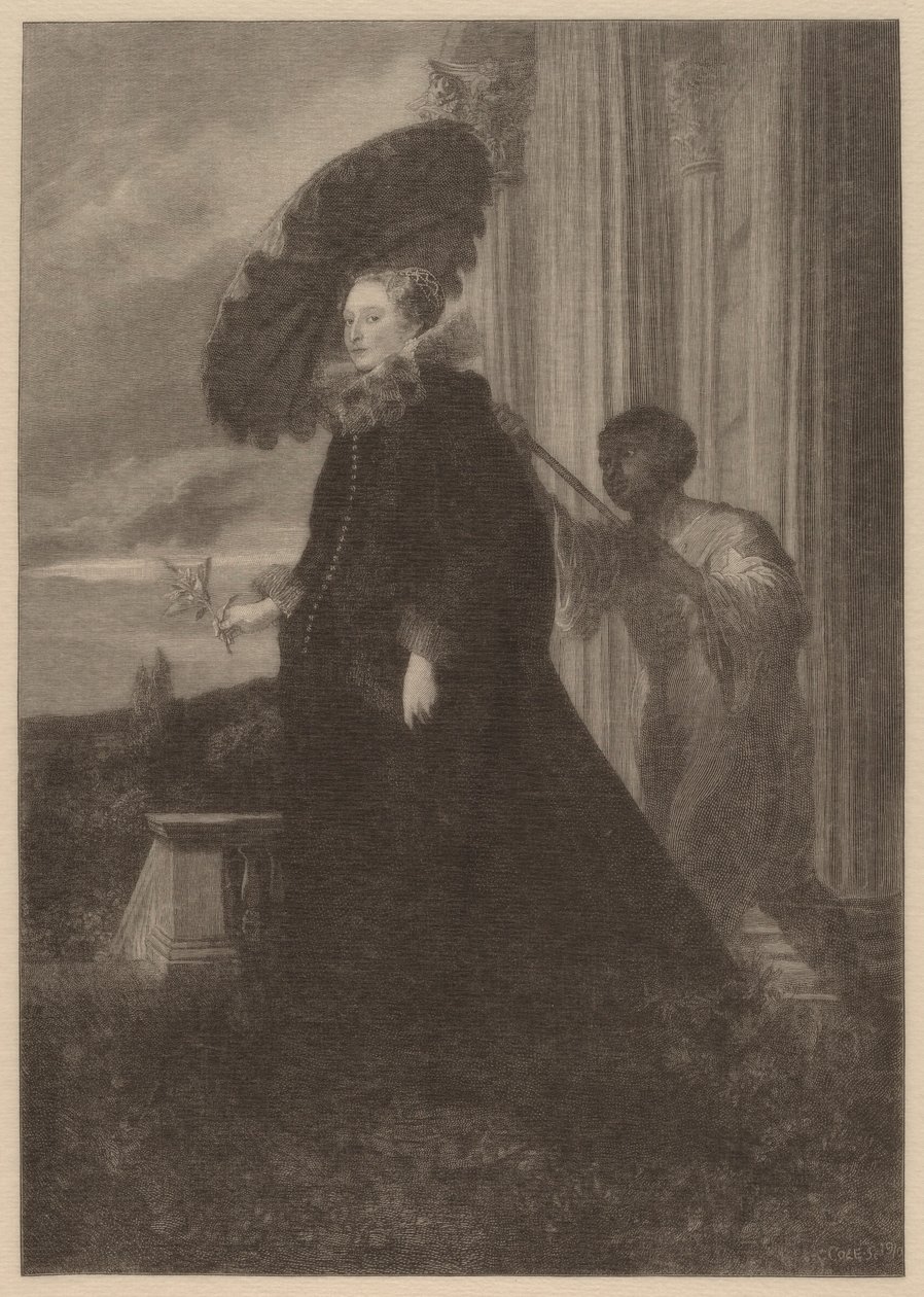 Marchesa Elena Grimaldi, markiisi Nicola Cattaneon vaimo tekijältä Timothy Cole after Sir Anthony van Dyck