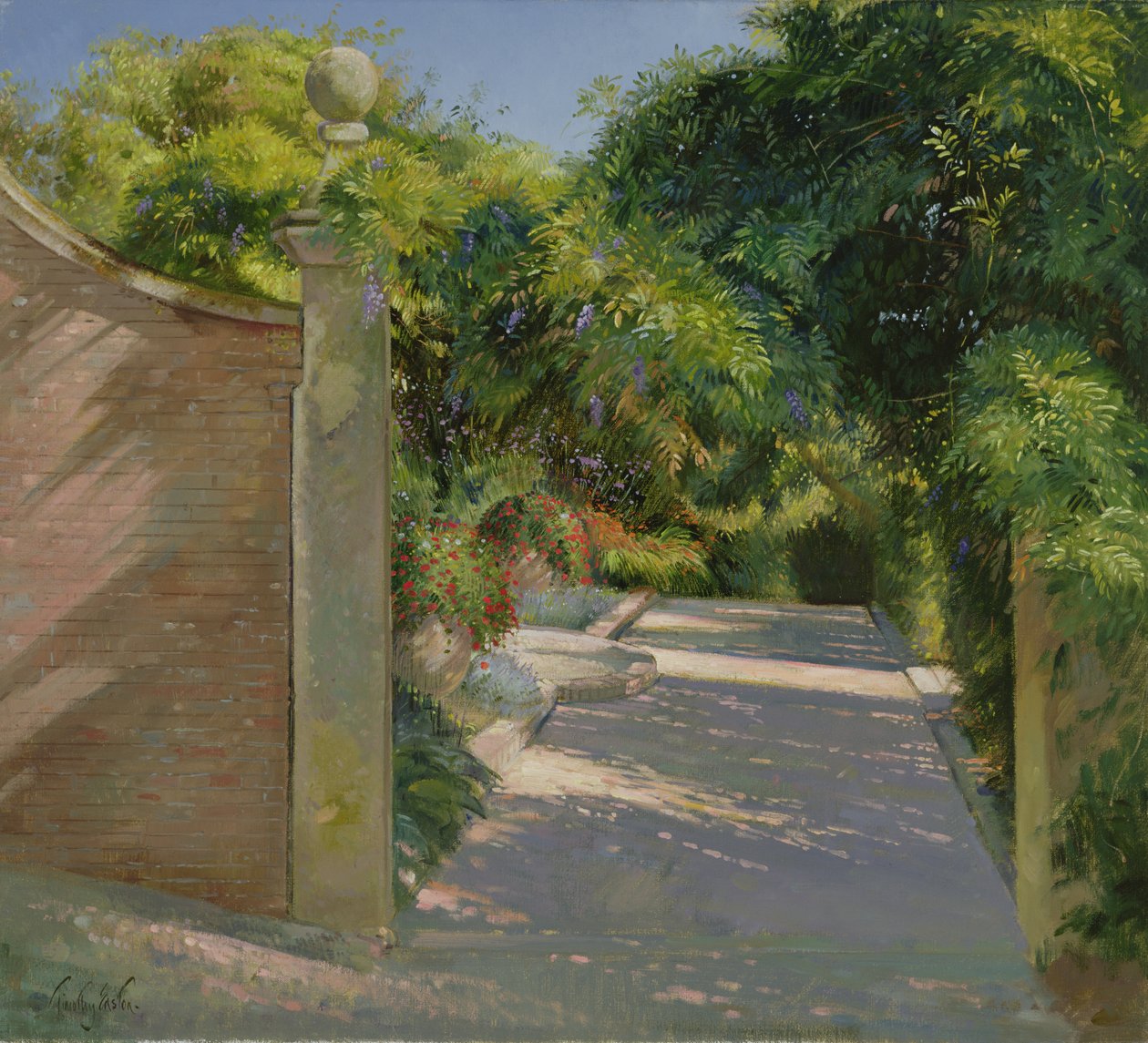 Portti aurinkokellopuutarhaan Heliganissa tekijältä Timothy Easton
