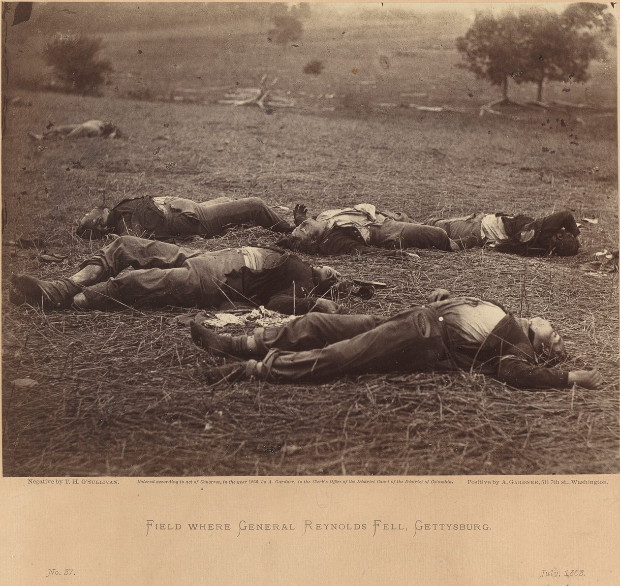 Kenttä, jossa kenraali Reynolds kaatui, Gettysburg, 5. heinäkuuta 1863 tekijältä Timothy H. O