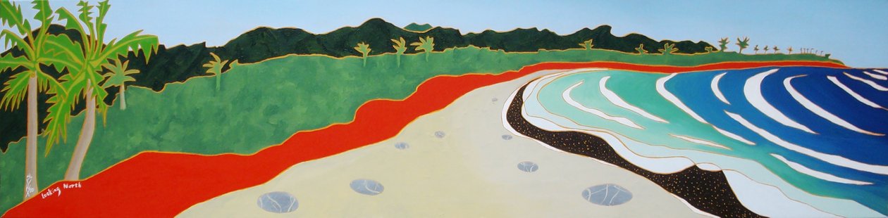 Dulanin ranta katsomassa pohjoiseen, 2010, öljy kankaalle tekijältä Timothy Nathan Joel