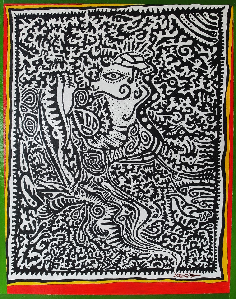 Spirit Genie, 2011, öljy puulle tekijältä Timothy Nathan Joel