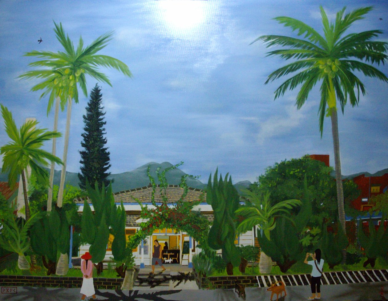 Dulan Cafe, Taitungin sokeritehdas, 2010, öljy kankaalle tekijältä Timothy Nathan Joel