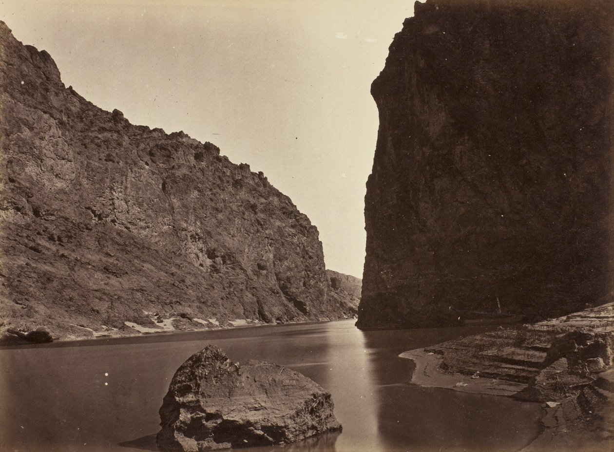 Black Cañon, Colorado-joki, katsot alas, lähellä leiriä 7, 1871 tekijältä Timothy OSullivan