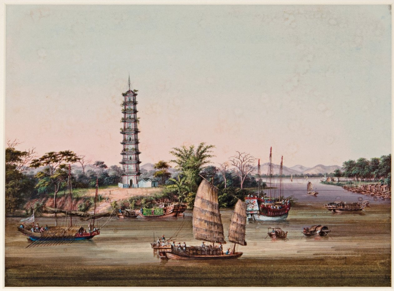 Yhdeksänkerroksinen Whampoa Pagoda, Pearl River tekijältä Tingqua