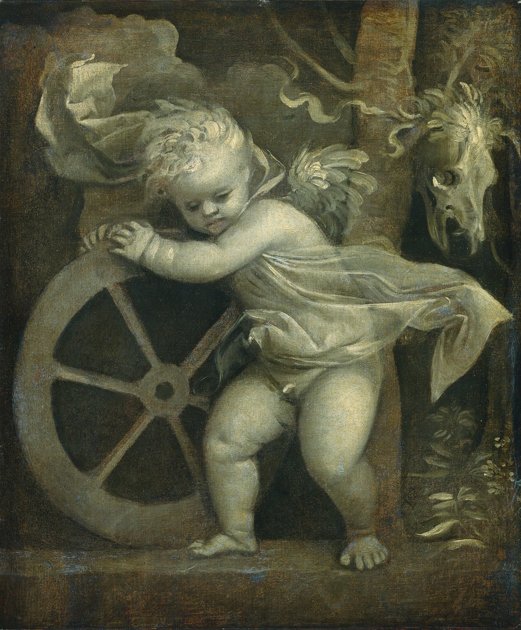 Amor Onnenpyörän kanssa, n. 1520 tekijältä Tiziano Vecelli