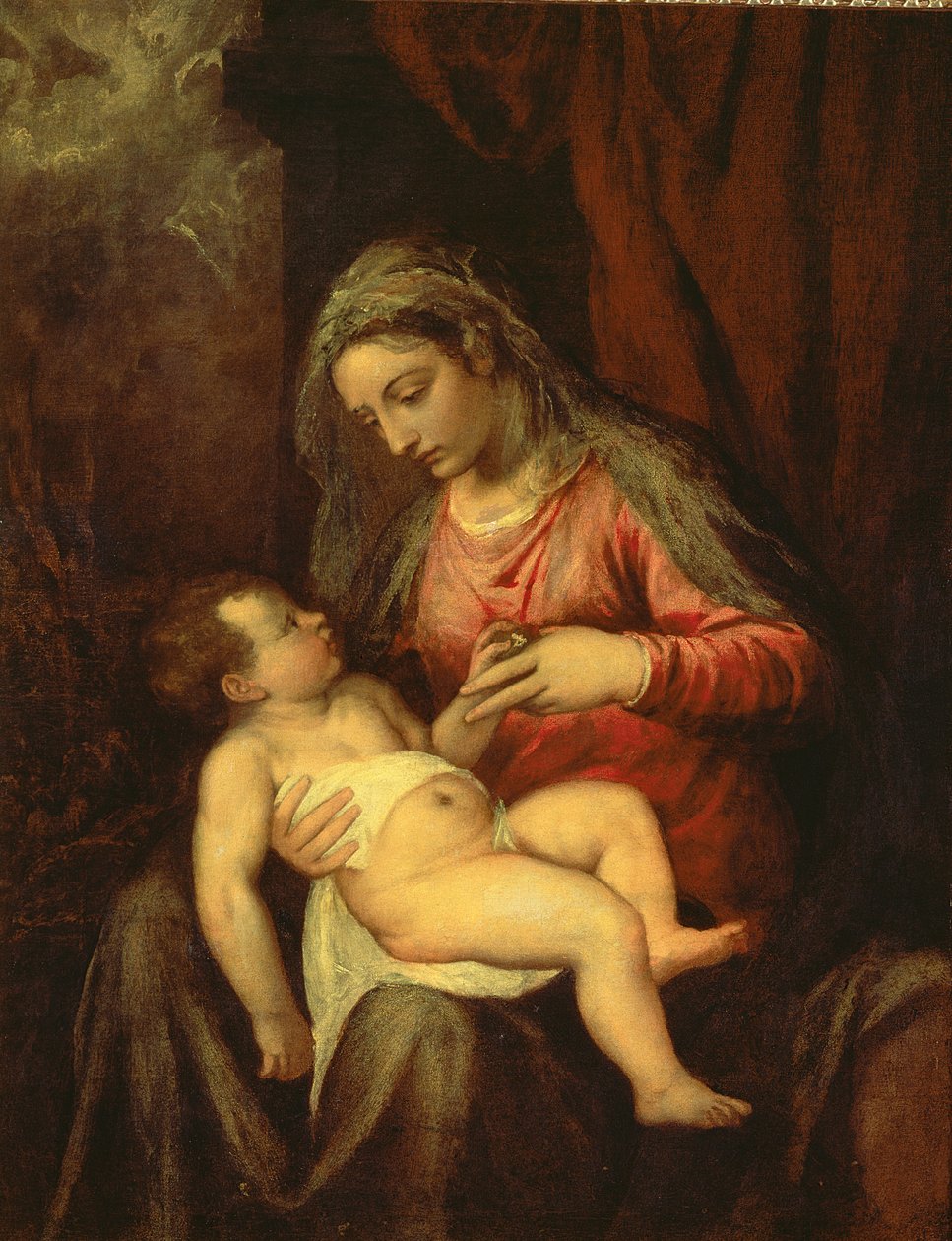 Madonna ja lapsi tekijältä Tiziano Vecelli