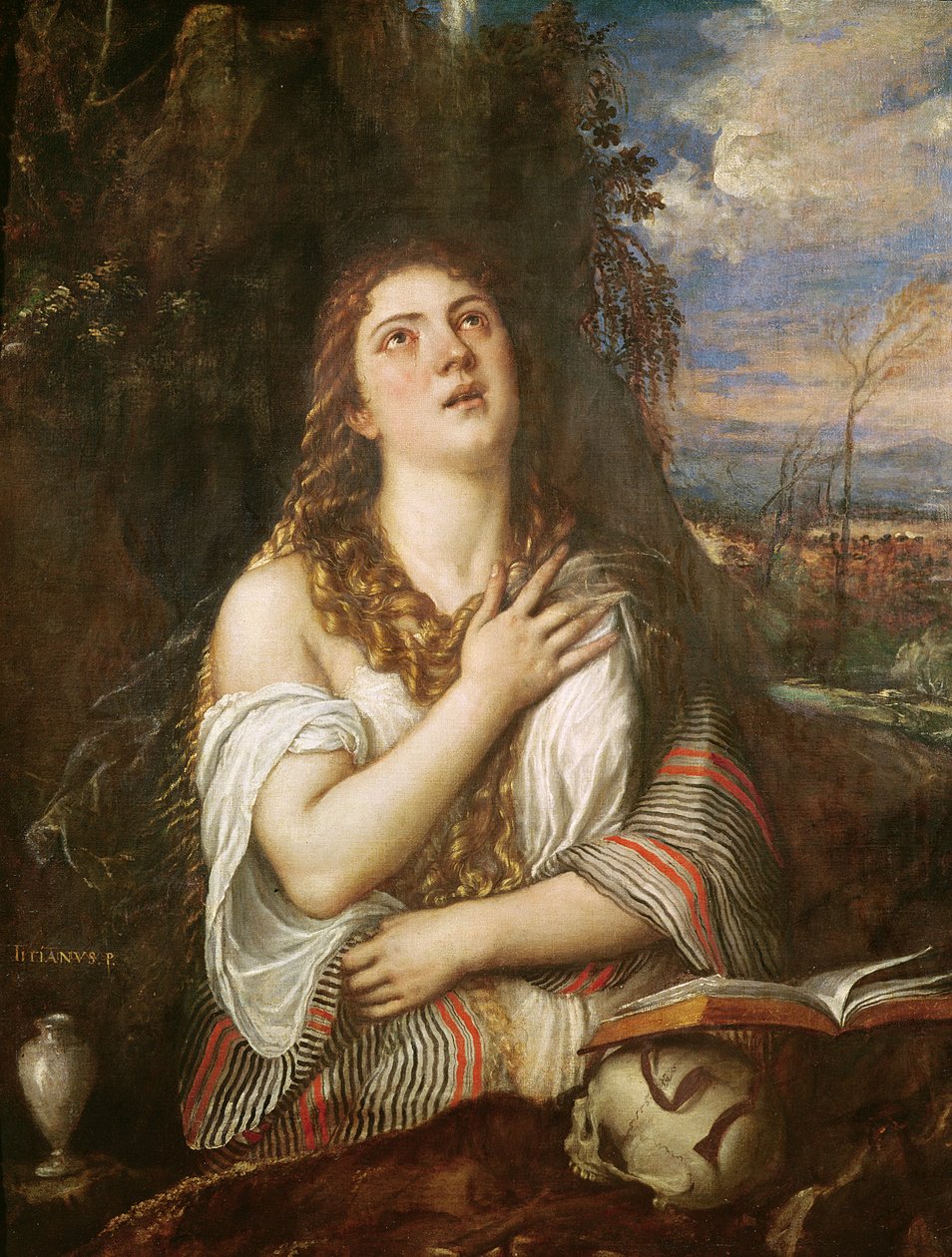 Maria Magdaleena katumuksessa, n. 1567-1568 tekijältä Tiziano Vecelli