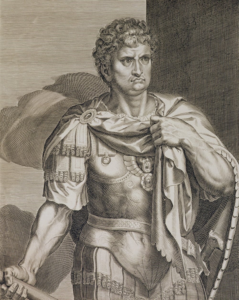 Nero Claudius Caesar Rooman keisari 54-68 jKr., kaiverrus Aegidius Sadler (1570-1629) tekijältä Tiziano Vecelli