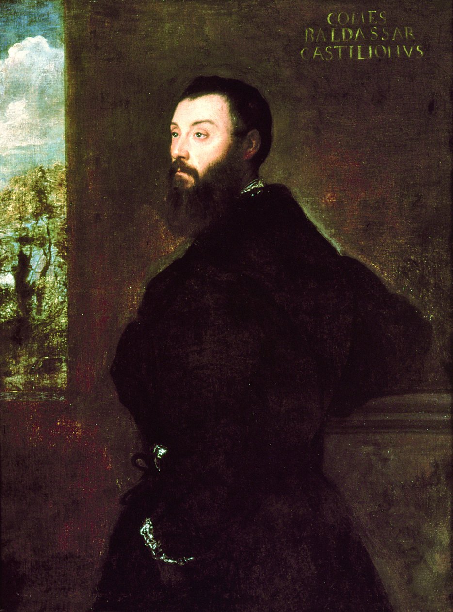 Baldassare Castiglionen (1478-1529) muotokuva 1523 tekijältä Tiziano Vecelli