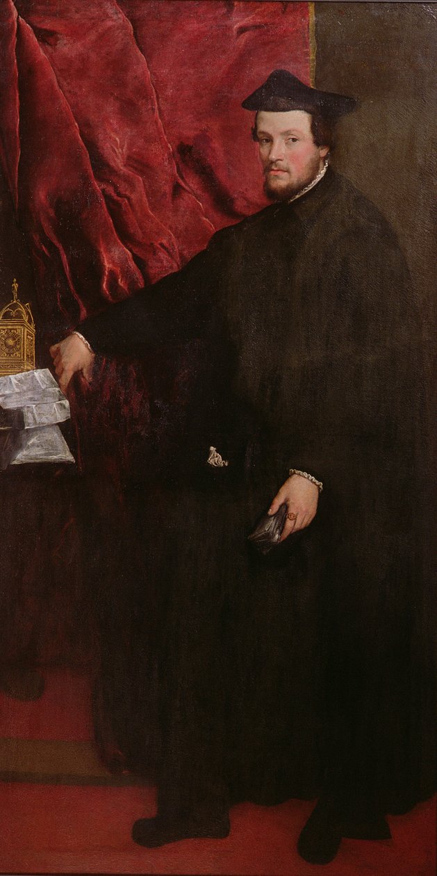 Trentin kardinaalin ja piispan Cristoforo Madruzzon muotokuva, 1552 tekijältä Tiziano Vecelli