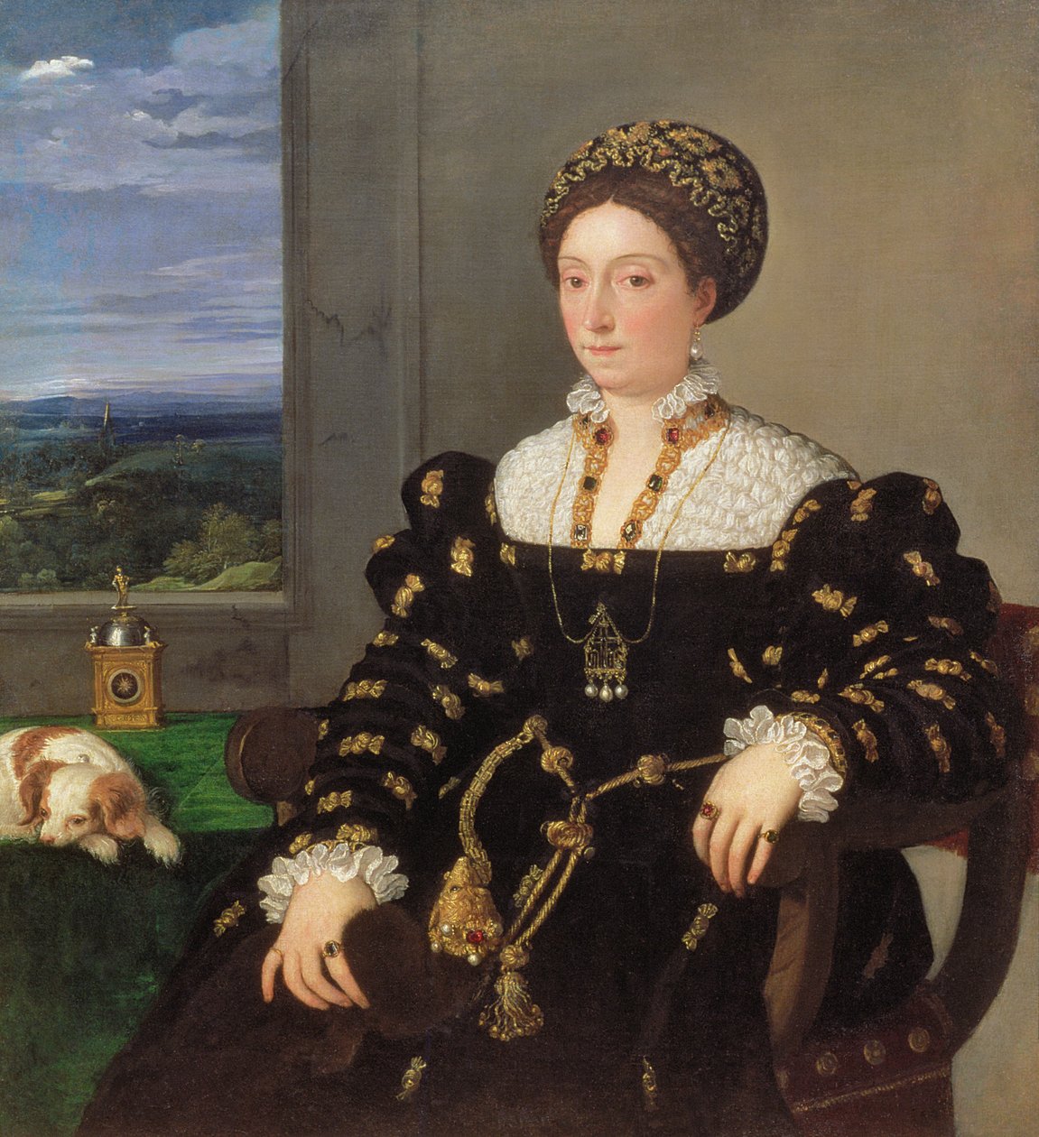 Eleonora Gonzaga della Roveren muotokuva, 1536 tekijältä Tiziano Vecelli