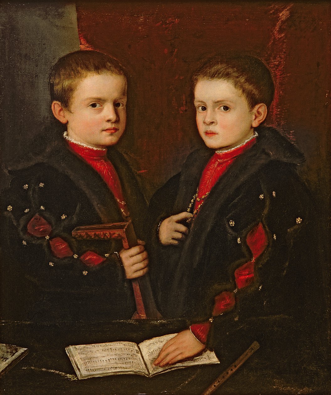 Muotokuva Gerolamo Melchiorresta (s.1536) ja hänen veljestään Francesco Santo da Pesarosta (s.1537), n.1544 tekijältä Tiziano Vecelli