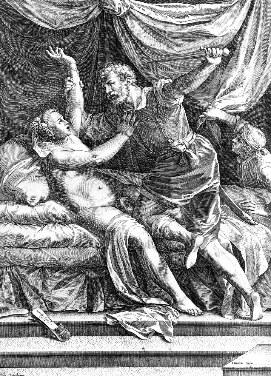Tarquin ja Lucretia, Cornelis Cort, 1571 tekijältä Tiziano Vecelli