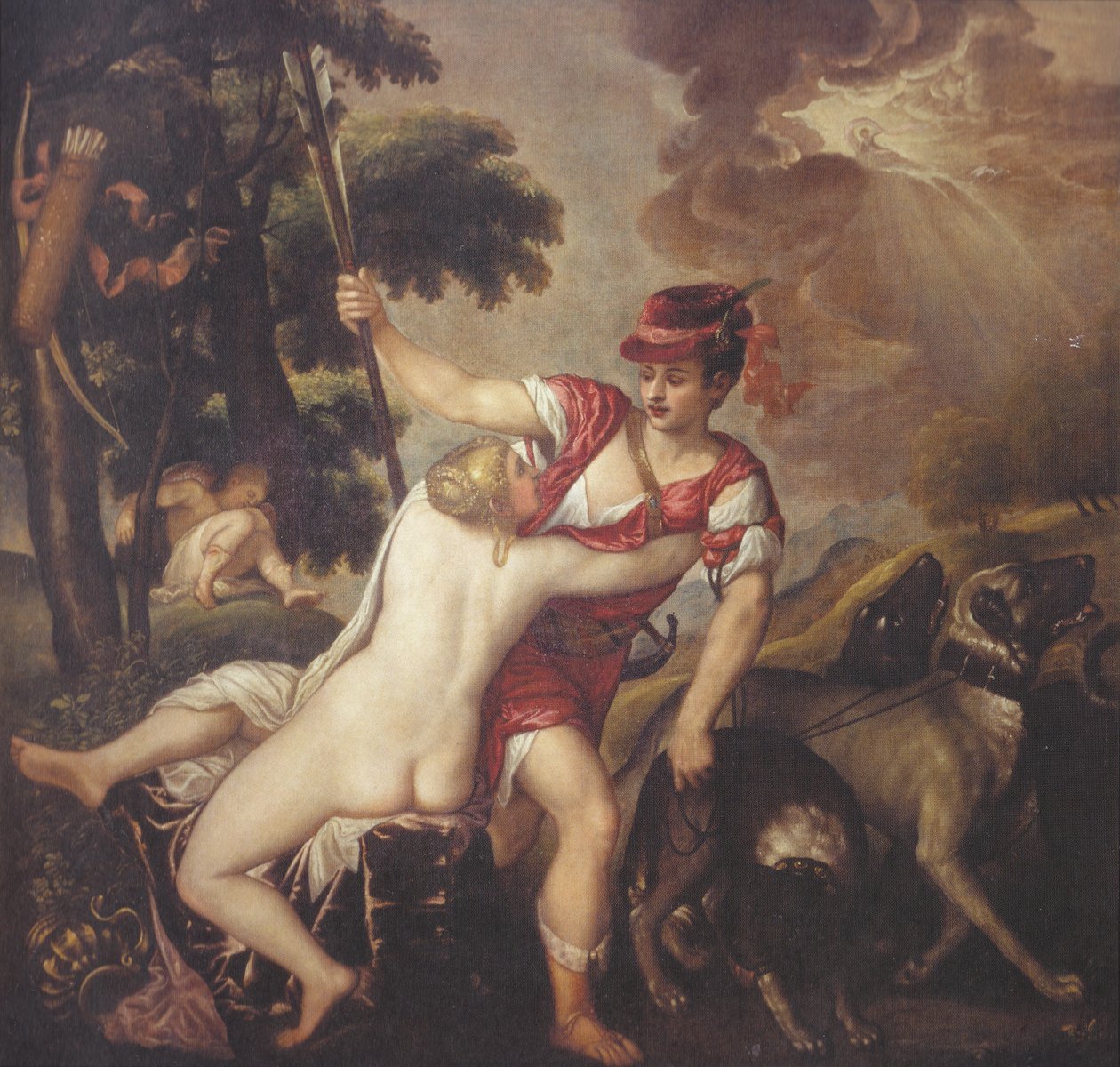 Venus ja Adonis tekijältä Tiziano Vecelli