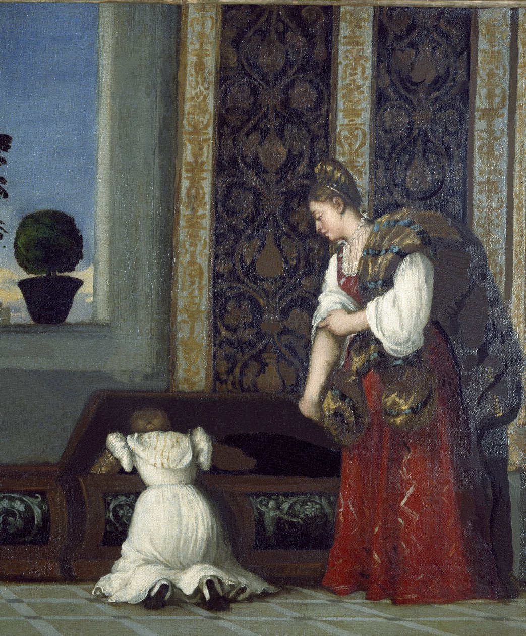 Urbinon Venus, ennen vuotta 1538 öljy kankaalle, yksityiskohta 291644 tekijältä Tiziano Vecelli