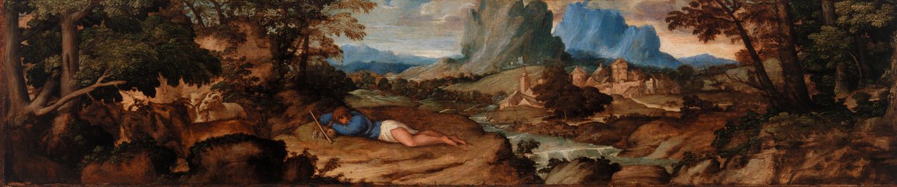Nukkuva paimen tekijältä Titian (Tiziano Vecellio)