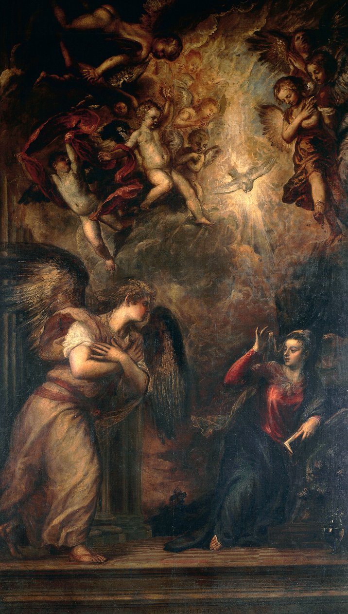 Titianin ilmestys (noin 1490-1576), San Salvadorin kirkko, Venetsia tekijältä Titian (c.1488 1576)