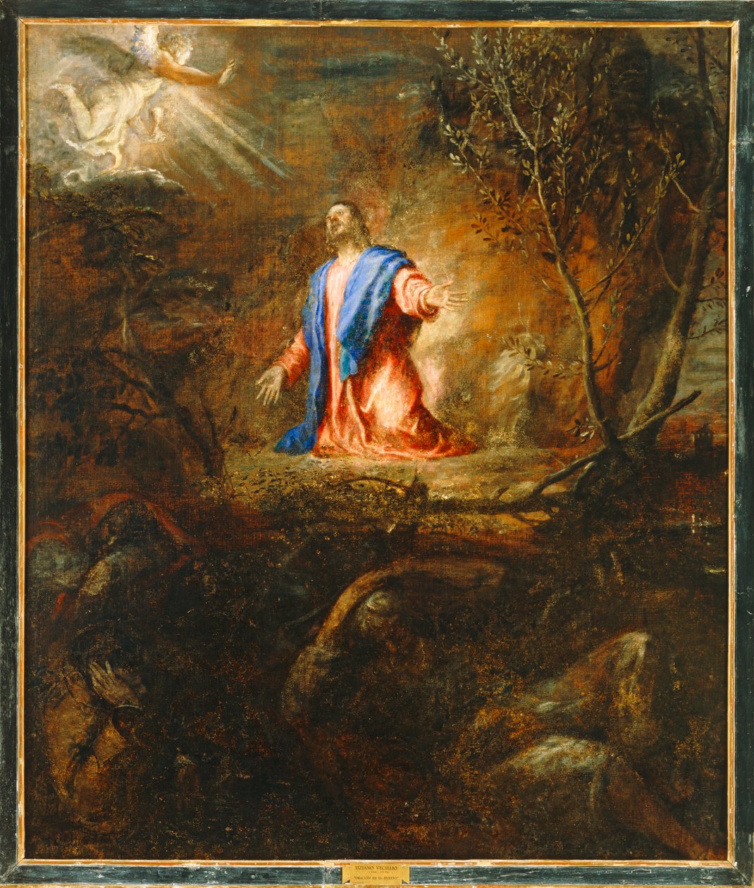 Kristus rukoilee oliivipuutarhassa. 10014718 ... tekijältä Titian (c.1488 1576)