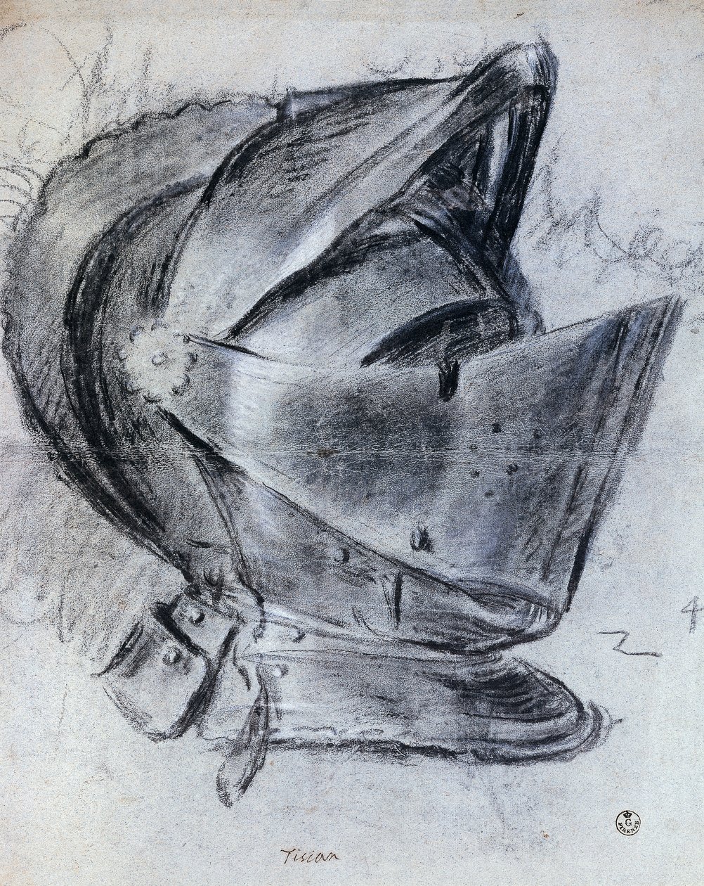 Casc de Ticià (vers 1490-1576), dibuix tekijältä Titian (c.1488 1576)