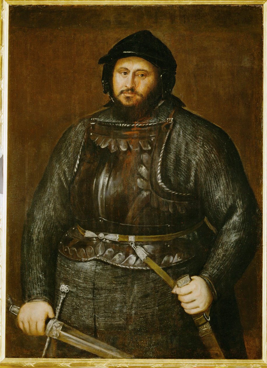 Johann Friedrich, Saksin kruununvouti haarniskassa ... (maalaus kankaalle) tekijältä Titian (c.1488 1576)