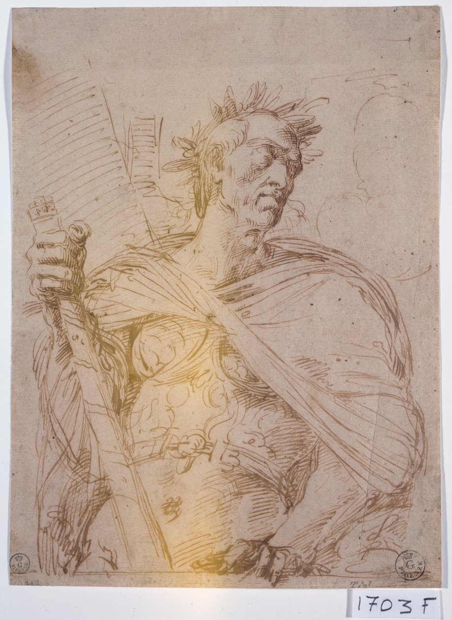 Rooman keisari (kynä ja muste paperille) tekijältä Titian (c.1488 1576)