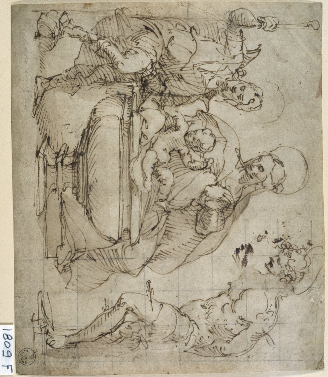 Pyhä keskustelu (kynä ja muste paperille) tekijältä Titian (c.1488 1576)